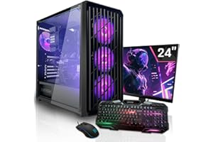 ‎SYSTEMTREFF SYSTEMTREFF Basic Gaming Komplett PC Set AMD Ryzen 5 PRO 4650G 6x4.2GHz | AMD RX Vega 7 4K HDMI DX12 | 512GB M.2 NVMe + 1TB HDD | 16GB DDR4 RAM | WLAN Desktop Paket Computer für Gamer, Gaming