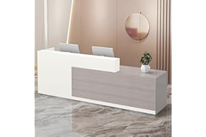 CCUKTFN Bancone Reception, Banco Reception con Cassetto e Ripiani Aperti, Banconi Reception da 100–240 cm, Moderno per Ufficio, Adatto per Saloni, Yffici, Hall, Negozi al Ddettaglio
