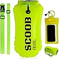 Swim Buoy Float Storage Bag Tow Floats for Wild Open Water Cold Swimming + accessories waterproof phone case. Dry, Light, Visible Bags for Kids Adults Triathlon Swimmers. Safe Sea Sailing Training