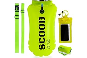 NA2 Swim Buoy Float Storage Bag Tow Floats for Wild Open Water Cold Swimming + accessories waterproof phone case. Dry, Light, Visible Bags for Kids Adults Triathlon Swimmers. Safe Sea Sailing Training