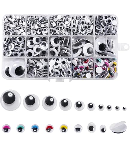 Yeux Mobiles Adhésifs Fixo Kids - 70 Pièces, 8 Mm, Noir, Pour Bricolage Et Décoration - 9