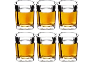 ParaCity Pack of 6 Shot Glasses Set, Shot Glasses 60 ml, Tequila Shot Glasses with Heavy Base, Gift for Men, Gift for Father's Day