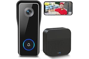 XTU Timbre Inalámbrico con Cámara, 2K HD Video Timbre Inalámbrico Impermeable para Exteriores, Visión Nocturna con Detección De Movimiento PIR, Audio Bidireccional, Soporte En La Nube y SD