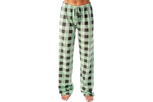 HSUAYEUD Schlafanzughosen für Damen 2024 Baumwolle Karierte Pyjamahose Comfy Winter Weich Nachtwäsche Hose Freizeithose mit Taschen