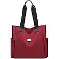 URAQT Nylon Shoulder Bag for Women, Multi-Pocket Tote Bag with Zipper, Waterproof Casual Tote Bags Lightweight Nylon Hobo Bag, Large Capacity Handbag for School Shopping Travel Work Daily Use