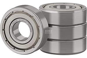 XIKE 6001ZZ Ball Bearings 12x28x8mm, Chrome Steel｜Pre-Lubricated｜Double Metal Seal｜6001-2Z Deep Groove Ball Bearing with Sealed, Pack of 4.