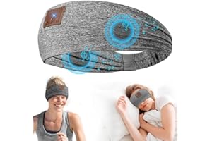 YiYunTE Auriculares para Dormir, Mujer Hombre Antifaz para Dormir con Cancelación Ruido, Cascos Diadema Bluetooth Banda con Estéreo Altavoces, Sleep Headphones Regalos para Deportes Viajar