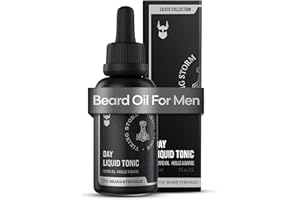 The Beard Struggle - Day Liquid Tonic Beard Oil - Silver Collection (Viking Storm) - Beard Oil for Men - Moisturize, Softens Hair, Reduces Itch - Day Time Beard Growth Oil (30 ml)