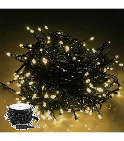 LED Lichterkette Weihnachtsbaum 200 LED Warmweiß – Outdoor Weihnachtsbeleuchtung Wasserdicht Mit Fernbedienung, Perfekt Für Party, Garten, Terrasse
