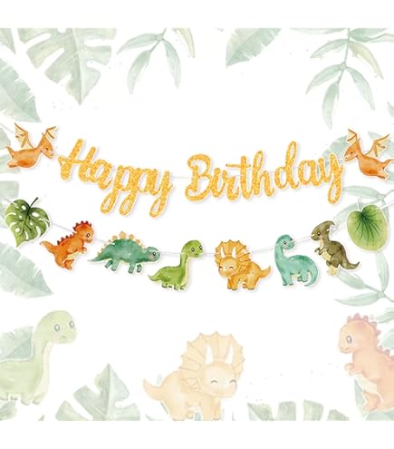 Décoration Anniversaire Dinosaure 3 Ans 12 Ballons + 1 Banderole Happy