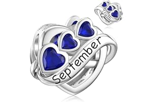 LANBEIDE Geburtsstein Charms für Pandora Charms Sterling Silber Herz Charms Beads für Pandora Armband Geschenke für Sie