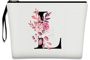 Bliceon A-Z Personalisierte Make-up-Tasche, Geburtstagsgeschenke für Frauen und Mutter, personalisierte Geschenke für Frauen, Geschenke für Freundinnen, Braut und Brautjungfern Kosmetiktasche - L
