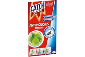 Catch Expert Mouches – Autocollants Anti–Mouches Décoratifs (6 stickers) – Piège anti mouches sans odeur – Vert