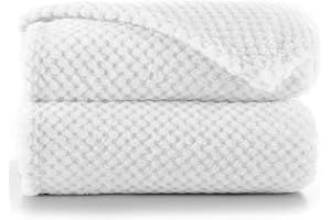 DecoKing gosig filt 70 x 150 cm vit filt mikrofiber levande filt överkast fleece mjuk mjuk gosig skandinavisk stil Henry
