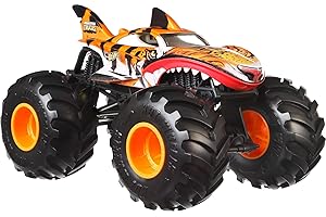 Hot Wheels Monster Trucks, Oversized Monster Truck, 1:24 Scale Die-Cast Toy Truck with Giant Wheels and Cool Designs, JDR02