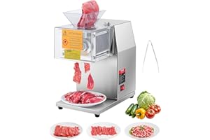 VEVOR Affettatrice Elettrica 330 x 220 x 436 mm Affettatrice Commerciale in Acciaio Inox, 850 W 250 kg all'Ora, Macchina per Tagliare Carne Commerciale, Spessore 5 mm per Ristorante Supermercato