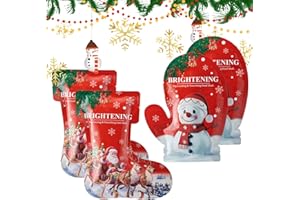 MEITREND Feuchtigkeitsspendende Fußmaske und Handmaske, Peeling Fussmaske Socken, Intensiv Pflegende Fußmaske für Hornhaut Entfernen Fuß und Hand, Weihnachtsgeschenke Hornhaut Socken, 4 Paar