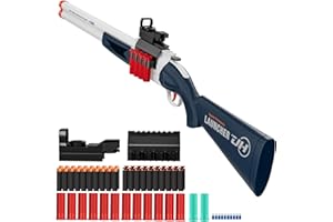 RuiDaXiang Jouet Fusil de Chasse à Double Canon, Blasters en Mousse EVA et Douille Vide pour Jouer à l'intérieur et à l'extérieur (Bleu)