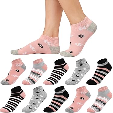 10 Paires Chaussettes Femme Fantaisie - Coton 80% - Taille 35-38 - Motifs Drôles Et Colorés - Pour Sport, Quotidien, Cadeau