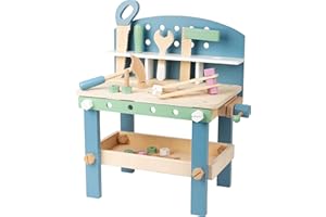 Small Foot banco da Lavoro Compatto in Legno, banco da Lavoro per Bambini con Attrezzi e Accessori, da 3 Anni, 11376