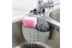 HOTPORTGIFT HKFV Abtropfbrett 24,5 * 14,5 * 5,7 cm Waschbecken Regal Seifenschwamm Ablaufständer Badezimmerhalter Küche Lagerung Saugnapf Klar Küche Deckel Sichere Vent Regale Lagerung Küchenspüle Lagerregal (C)