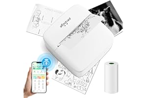 PeriPage Mini Printer, Small Photo Printer for Study Photos Notes,Thermal Sticker Printers Compatible with IOS/Android, Label Maker Machine, White
