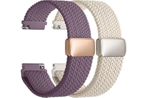 Fullmosa Nylon Uhrenarmband 20mm kompatibel mit Garmin Vivoactive 6/5/3/Venu 2 Plus/Venu Sq/Samsung Galaxy Watch 7/6/5/4 40mm 44mm- 2er Set Geflochtenes Wechsel Armband für Damen & Herren