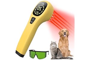 PUPCA Luz Roja Terapia Fisioterapia para Perros, 660 y 808nm Veterinario Láser Frío para Cuidado de Cadera y Articulaciones, Lampara Infrarrojos para Articulaciones de Fuerza y Alivio del Dolor