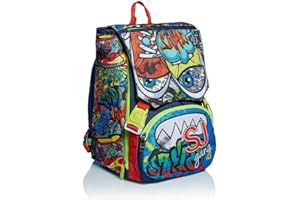 SEVEN Schoolpack - Facce da SJ Boy - Zaino Sdoppiabile + Astuccio 3 Zip