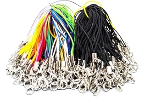 Anyasen 200pcs cordelettes pour téléphone Portable Telephone cellulaire Cordon avec dragonne pour Telephone avec Mousqueton pour accrocher des Accessoires Bijoux Le Poignet clé USB Porte clé