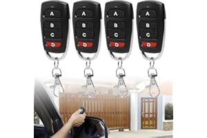 EUACESRY Garage Door Opener Remote Control 433 MHz, Pack of 4 Garage Door Remote Control Cloning Universal, Handheld Transmitter for Switch Light, Garage Door, Roller Shutter Switch