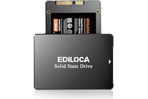 Ediloca SSD, SSD Festplatte Intern, 2.5" SATA III, bis zu 550MB/s, 3D NAND TLC, Kompatibel mit Laptop und PC-Desktop(ES106 128GB Black)