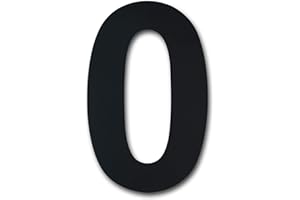 YWONOBY Gebürsteter moderner Edelstahl Hausnummer-203mm hoch-schwarze Beschichtung, schwebende Erscheinung (Nummer 0)