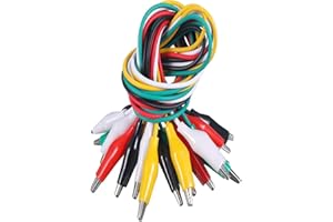 COMFORTY 10 Stück Krokodilklemmen mit Kabel, Prüfleitungen mit Krokodilklemmen Doppelendige Messleitung (50 cm)