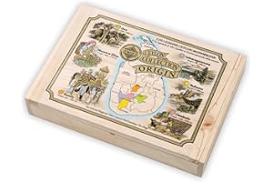 Mlesna Ceylon Origin Collection, Tè di Ceylon Monorigine, 6 Varietà, 30 Filtri in Bustine Singole, Scatola in Legno Decorata, Tè Puro con Aromi Naturali