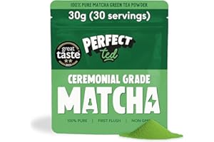 PERFECT TED PerfectTed Organic Matcha Powder, Ceremonial Grade Japanese, 30g (30 Servings), Perfect for Lattes & Smoothies | Premium Matcha Fuel | with L-Theanine | Antioxidants | Vegan | Gluten-Free