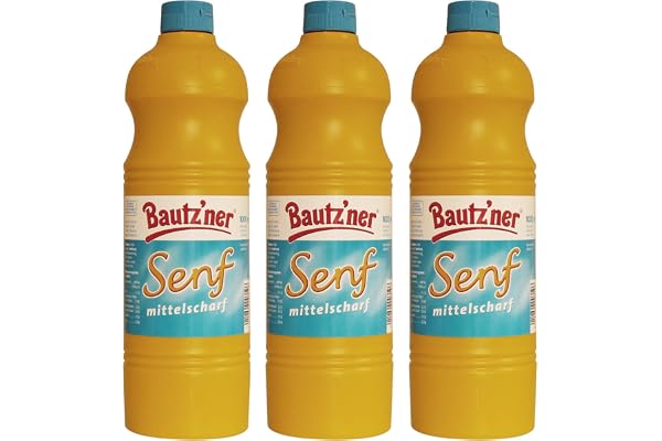 Bautzner - Senap medelskarp 1000 ml 3-pack - 3 x 1000 ml