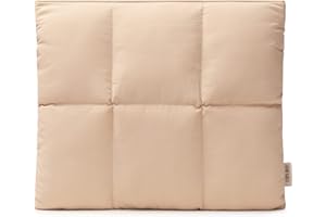 Comfyable Puffy Tablet Sleeve Bag for iPad Pro 12.9 Inch, Quilted Puffer Puff Tablet Carrying Case for Women, Pillow Case Compatible for iPad Pro M2 M1 2022-2018 with Magic Keyboard, Sand