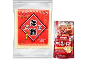 Honor Natural Original Rice Cake Tteokbokki Topokki 450g & Sempio Topokki Sauce (Hot & Spicy) 150g Bundle Set - Instant Korean Food Snacks [Vmart]