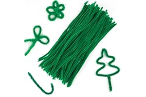 TIKPLUS 100 Stück Pfeifenreiniger,Grün Pfeifenreiniger zum Basteln, 30cm Lang Chenilledraht Basteldraht für Kinder DIY Handgemacht