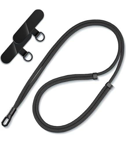 3 Handyketten Mit Universalen Pads – Verstellbare Nylon-Bänder Für Smartphones – Schwarz, Grau, Weiß