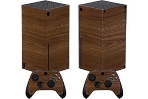 PlayVital Stickers Manette pour Xbox Series X,Autocollant Protection pour Xbox Series X Console Accessoires Skin Habillages-Grain de Bois