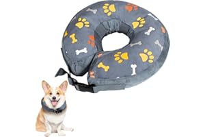 ANWA Inflatable Dog Collars for After Surgery, Adjustable Buster Collars for Dogs, Soft Dog Cone Alternative
