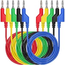 16 Fiches Banane 4mm - Pour Enceintes, Amplis, Instruments, Avec Manchons Rouges Et Noirs