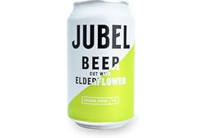 JUBEL Elderflower Lager (12x330ml) | Award Winning Gluten Free Beer | Vegan/Low Calorie/Low Sugar | Dangerously Refreshing Fruit Lager | Sociable 4% ABV | Voted UK's Best Fruit Beer | B Corp Certified