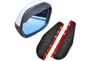Cuayaes 1 Paio di Copripioggia per Specchietto Retrovisore Auto,Accessori Tuning Auto Esterno Parasole e Parapioggia Universale in Fibra di Carbonio per Specchietti Retrovisori