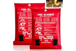 BEHOGAN 2 mantas ignífugas, 120 x 120 cm, manta ignífuga, manta de fibra de vidrio, manta para diseño de seguridad accidental para cocina, chimenea, barbacoa, coche, camping, hogar, caravana