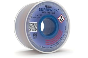 MG Chemicals 454 Treccia dissaldante n.4 treccia fine Super stoppino con flusso RMA, 50 'di lunghezza x 0,1 "di larghezza, blu