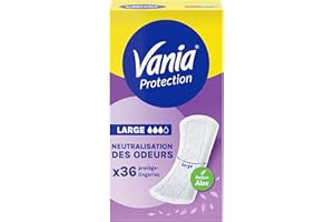 Vania - Protège-Slips Protection Large Parfum Aloe Vera (boîte de 36 pièces) – Protège-lingeries avec neutralisation des odeurs – Protection hygiénique longue durée et voile testé dermatologiquement