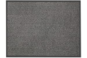 JVL Grey Black Heavy Duty Barrier Door Floor Mat, 60 x 80 cm